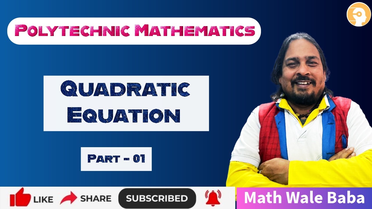 Quadratic Equations | Part 01 | Polytechnic Mathematics |  #creatorssuper30 #maths