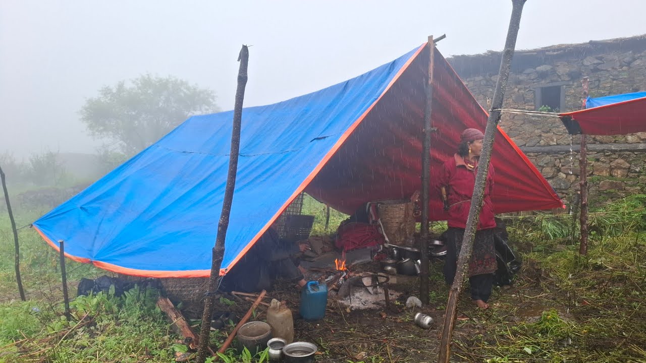 Nepali Mountain Village Life in the Rain Season | Most Peaceful & Relaxing Rural Village Lifestyle |