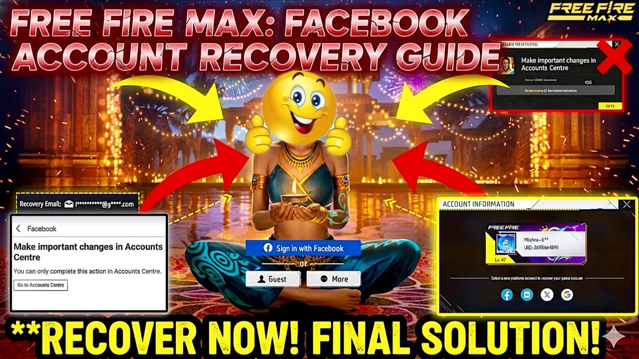 Make Important Changes In Account Center || Facebook Account Recovery Full Process #freefire