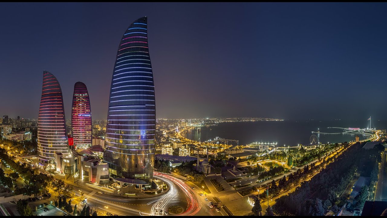 Construction Time Lapse Flame Towers,  Flame Towers, Alov Qüllələri, Fairmont Hotel, Baku time lapse