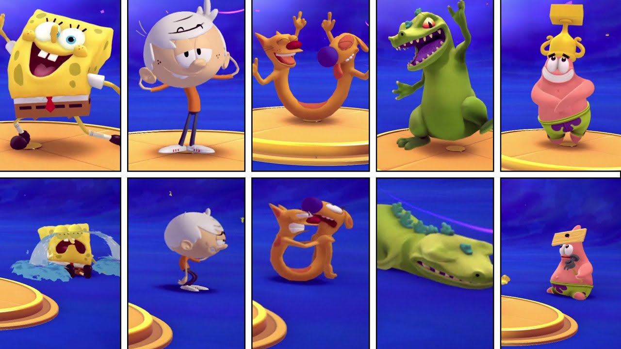 Nickelodeon All-Star Brawl | All Characters Winning & Losing Animations