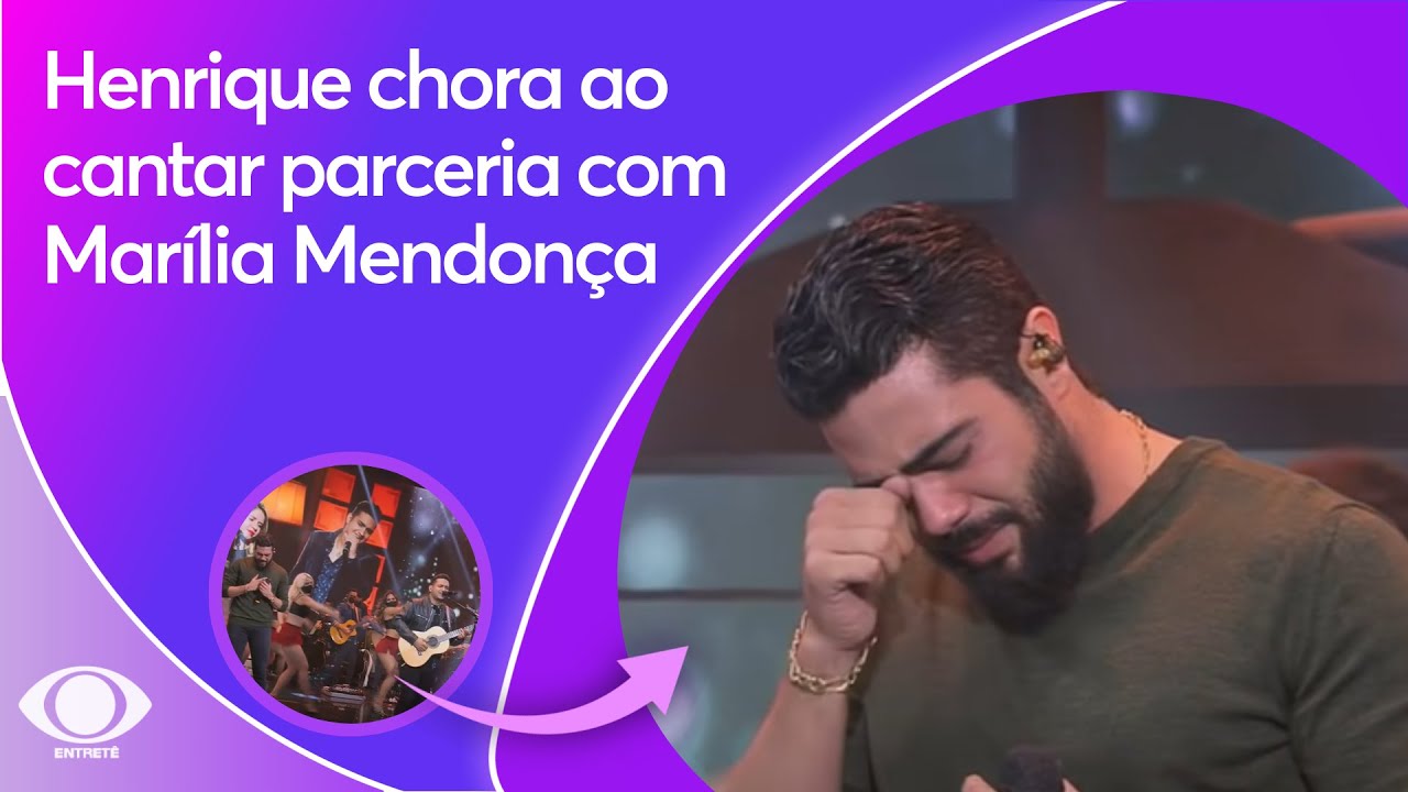 Henrique chora ao cantar hit com Marília Mendonça no Faustão na Band