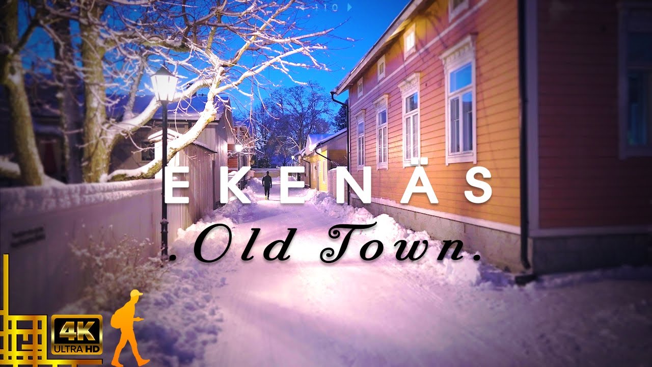 Picturesque Old Town Eken&auml;s (Tammisaari), Finland ⛄ Winter Evening Walk