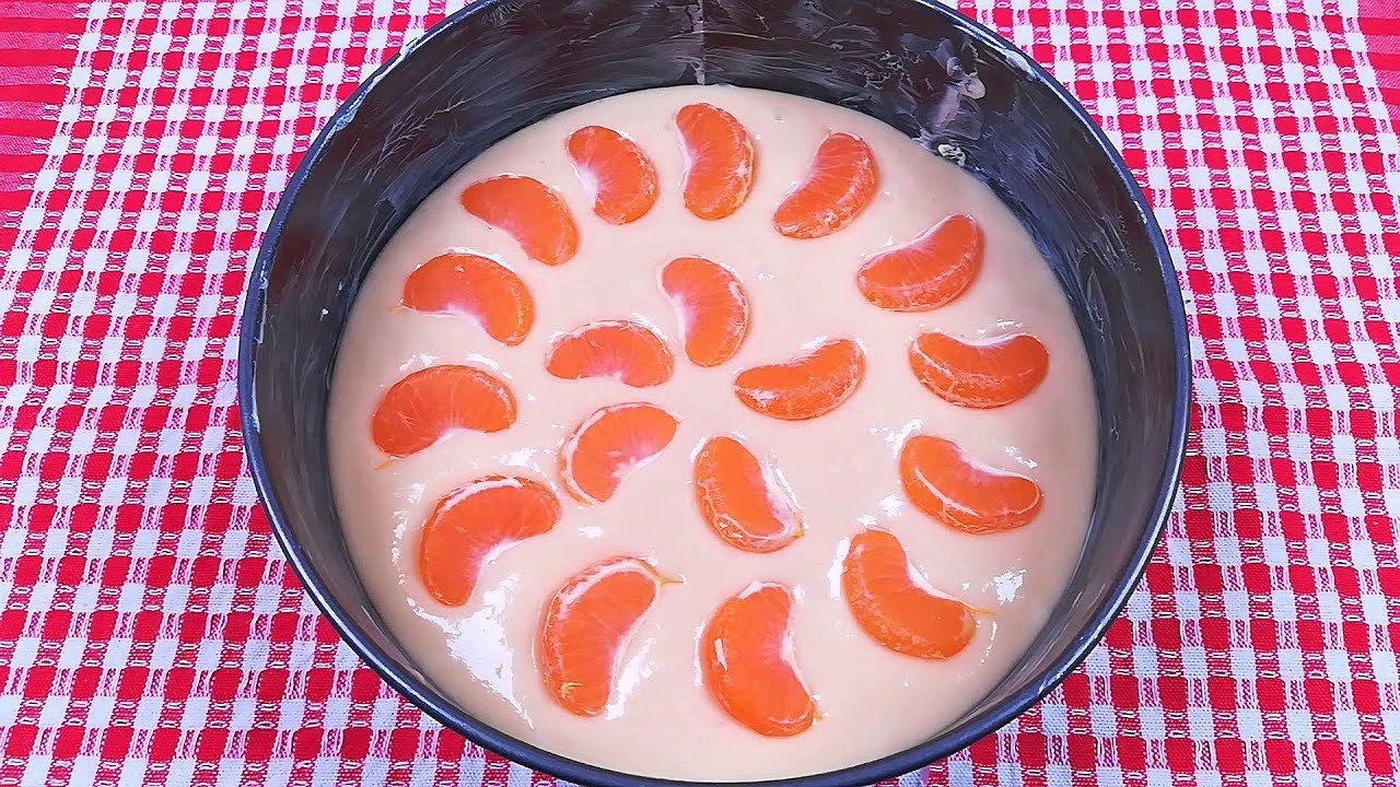 1 яйцо и 10 минут! вкусный готовый мандариновый торт готов к чаю