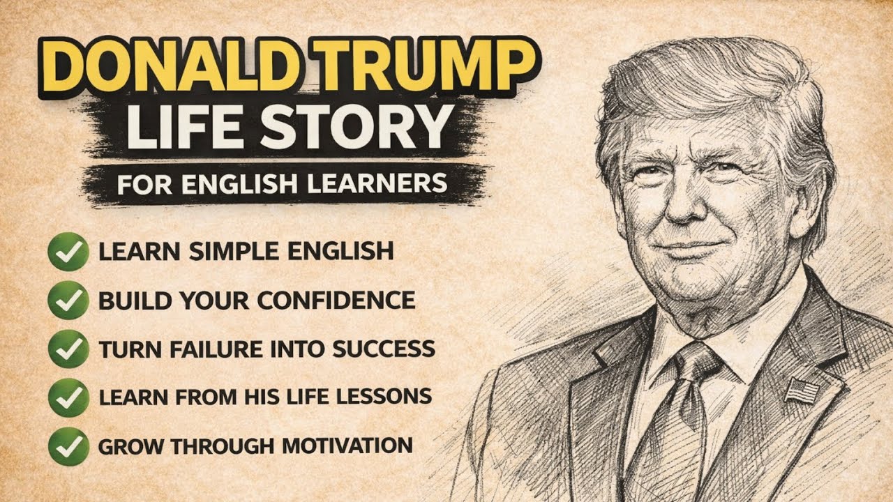 Donald Trump Life Story in Simple English | Motivational Story for English Learners