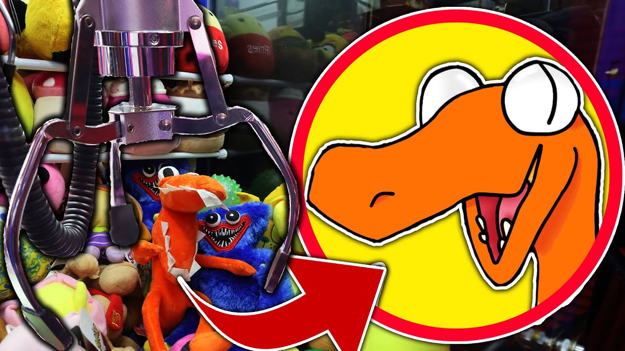 Orange Rainbow Friends PLUSH Inside Claw Machine