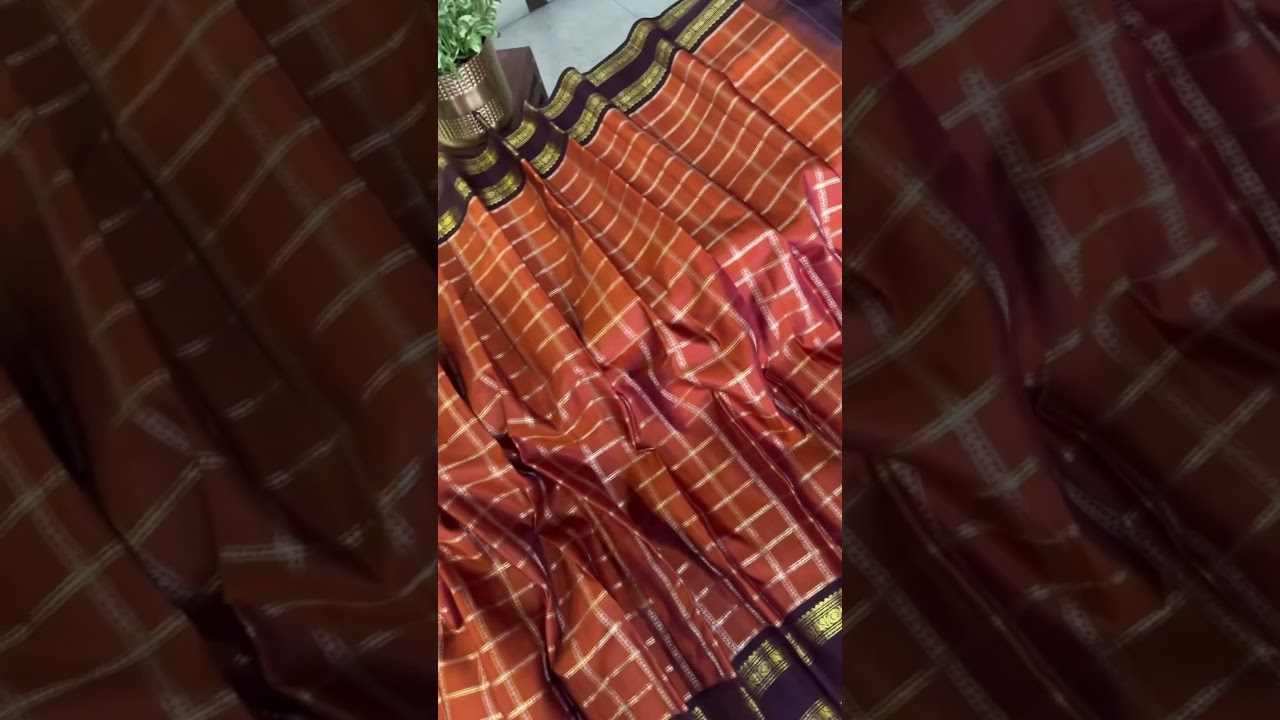 Pure Kanjeevaram Silk Saree | Rust Orange & Coffee Wine Zari | Bridal Wedding Special #silksaree