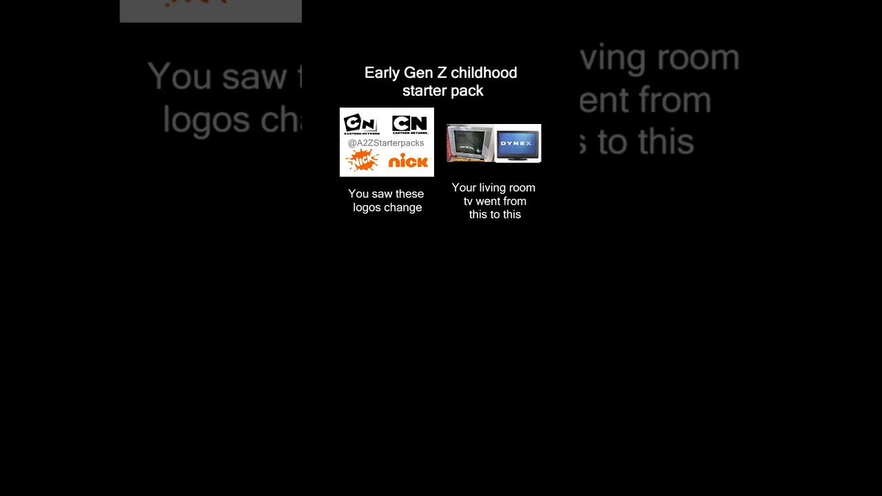 early Gen Z childhood starter pack meme