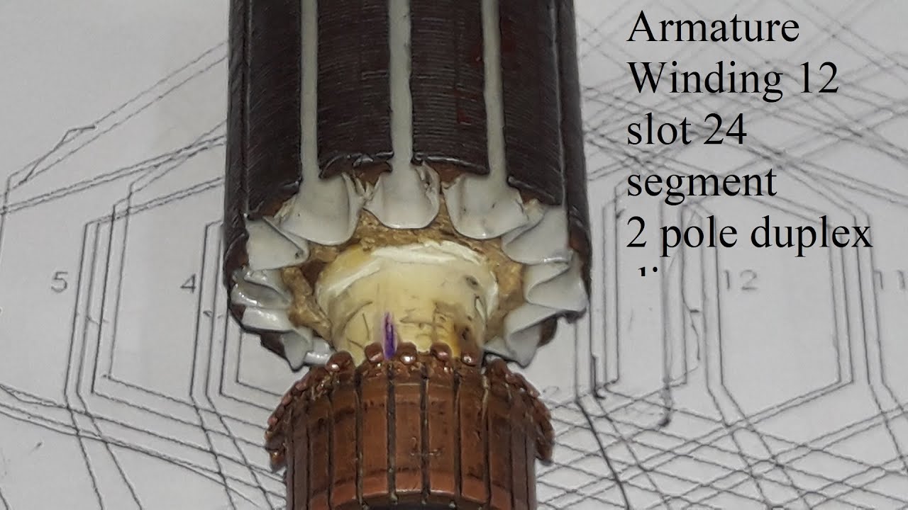 armature winding diagram.সকল ধরনের আরমেচার ওয়্যাইন্ডিং শিখুন।24 slot 12 segment 2 pole motor diagram