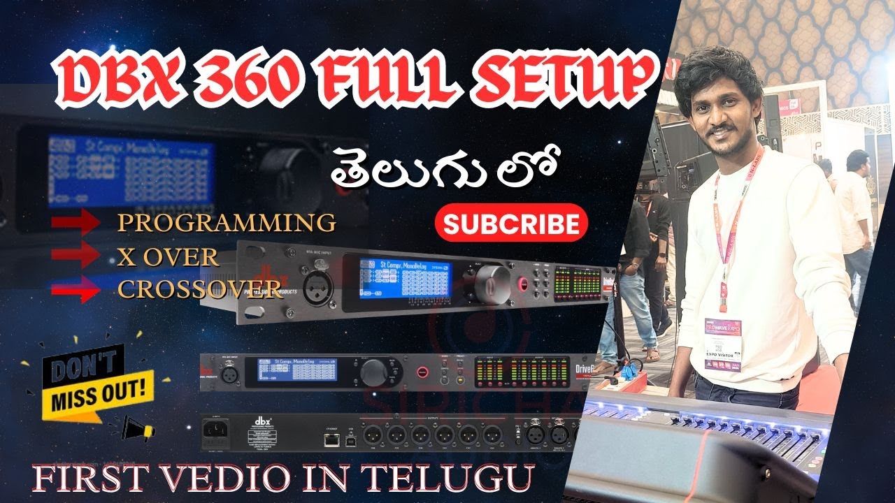 DBX DRIVERACK 360 FULL setup telugu xover and geq comp fully explain telugu #2024 #trending