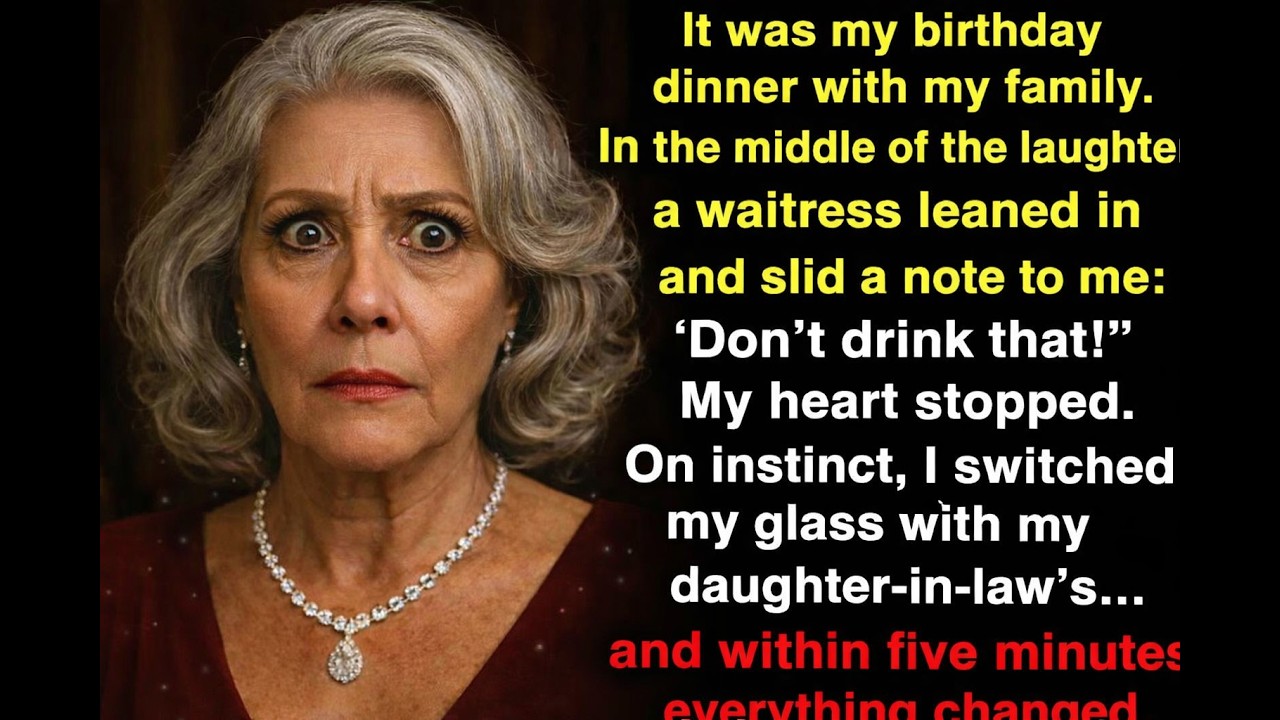 At my birthday dinner, a waitress warned me: “Don’t drink that!”— five minutes later…
