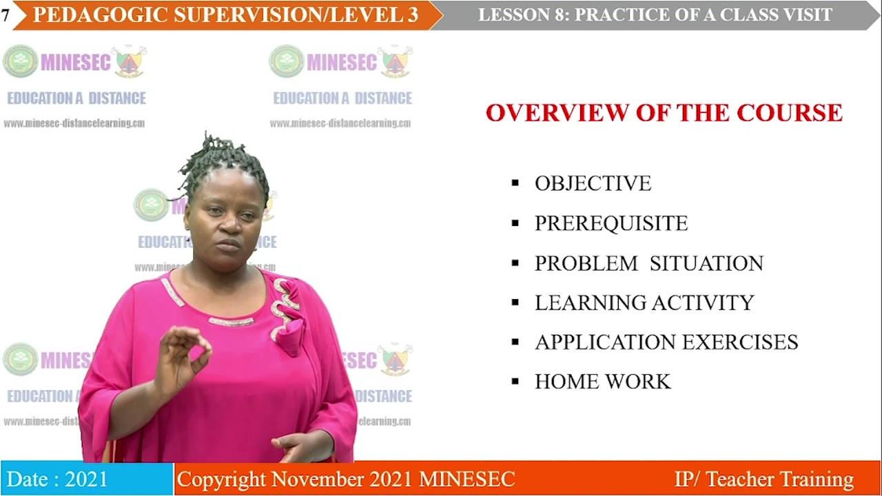 IP-EN Pedagogic Supervision L3 AL  Lesson 8 ORGANISATION OF A CLASS VISIT
