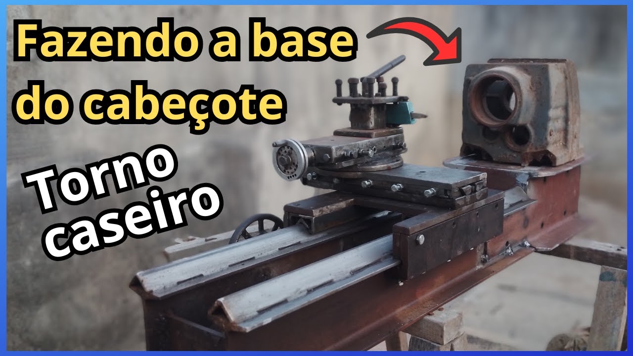 Novo projeto -TORNO CASEIRO - Fazendo uma base para o novo cabeçote. \Max Fantasy Invenções