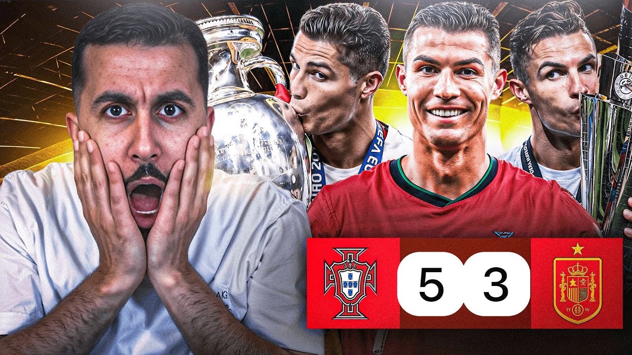 RONALDO COMPLETES THE TREBLE! (PORTUGAL VS SPAIN REACTION)