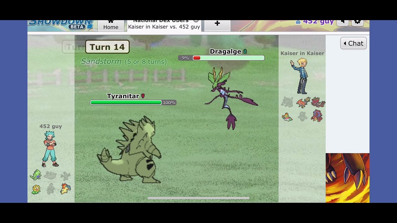 Tyranitar finishing up the battle 