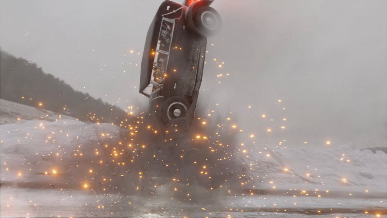 WWII slo mo Tank Battle Car Chase Animation Made In Blender