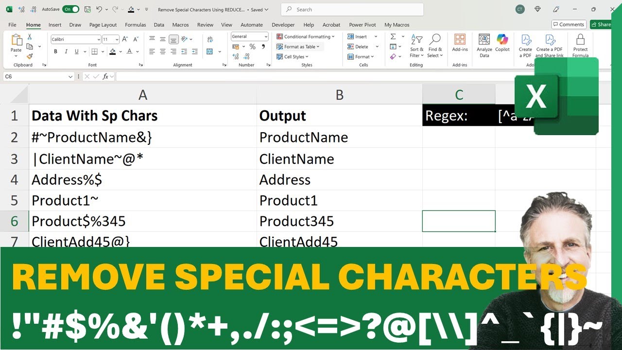 Remove Special Characters In Excel Using the REGEXREPLACE Function