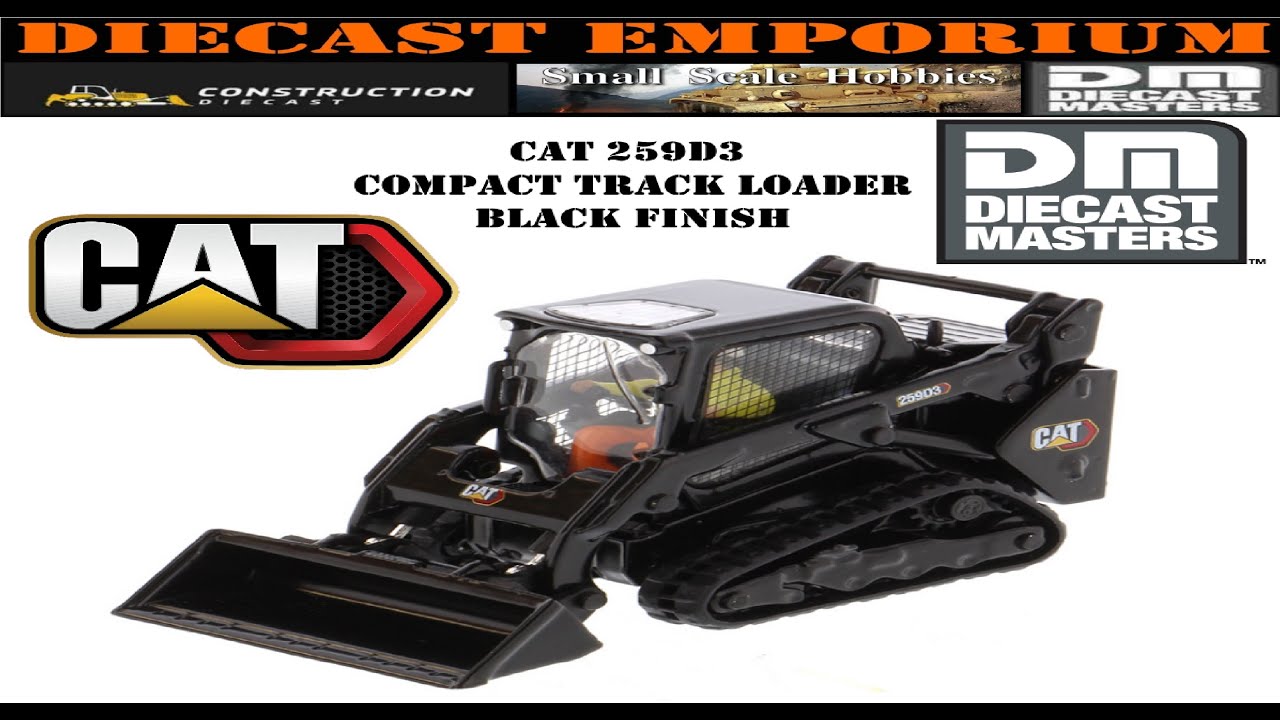 1:50 Scale Diecast Masters Caterpillar 259D3 Compact Track Loader Special Black Onyx Finish