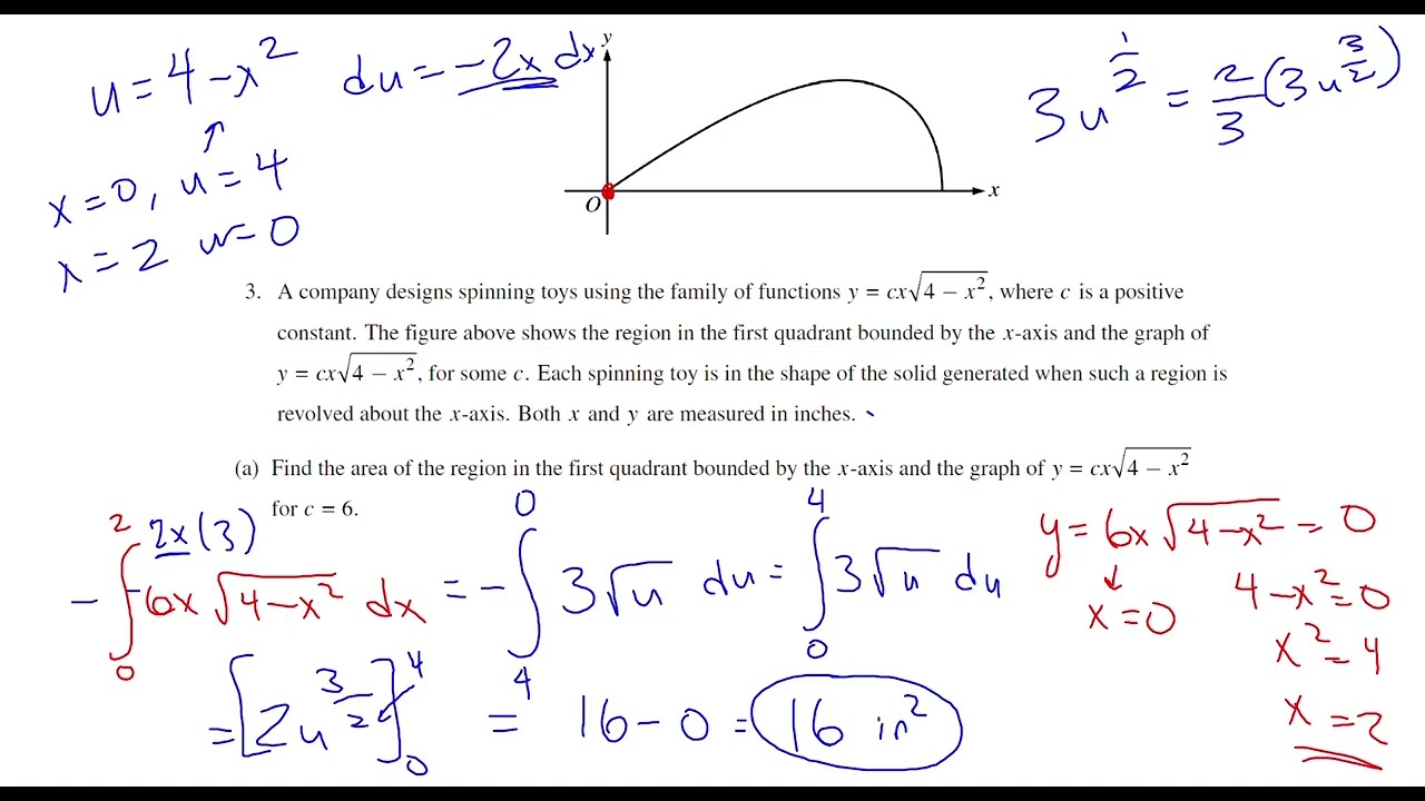 2021 AP Calculus AB FRQ #3 - Area and Volume