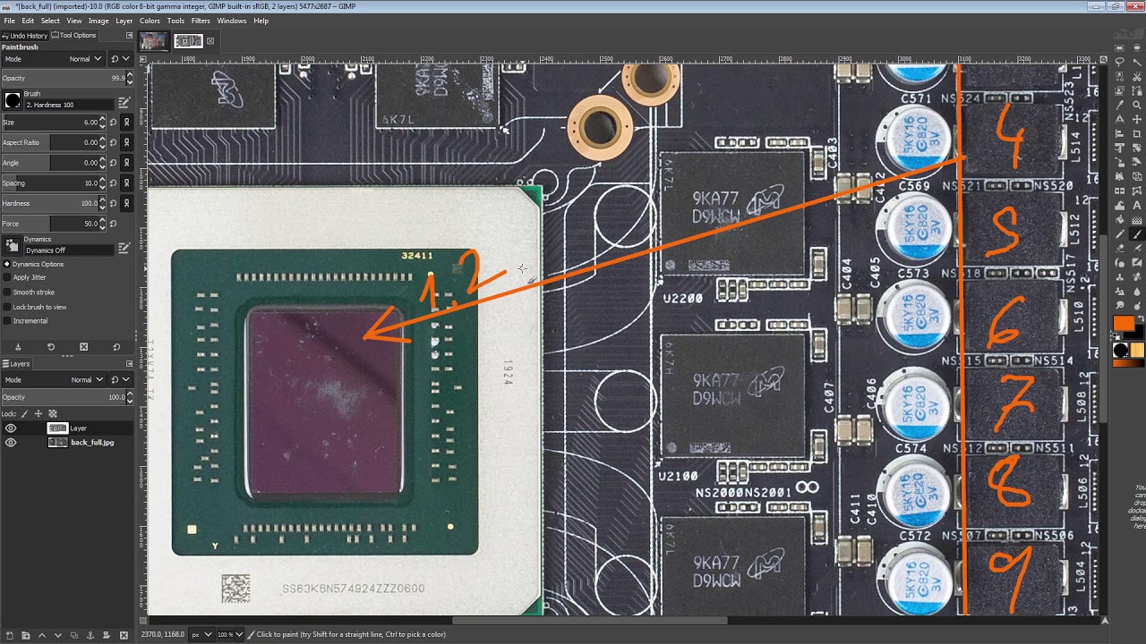 Разбор печатной платы графического процессора: Asrock RX 5700 XT Taichi