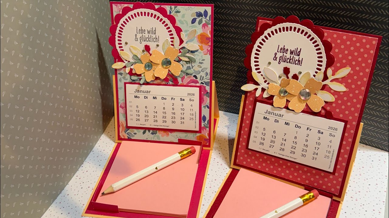Tisch Aufstellkalender basteln mit Notizzettel 