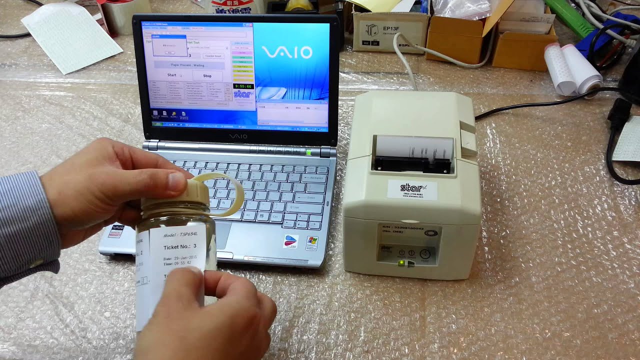 STAR TSP654L Label Printer with Peeler Sensor Demo