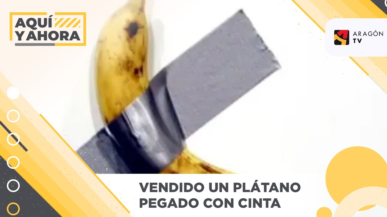 Vendido un plátano pegado con cinta adhesiva por 5,8 millones de euros.