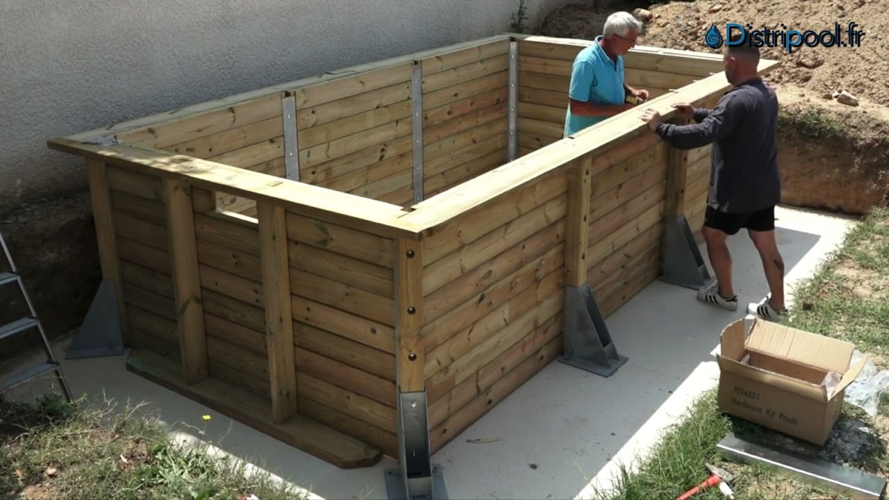 Montage d'une piscine bois AZURA : 250 x 450 x 126 cm H - UBBINK