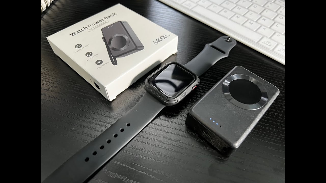 Portable Apple Watch Charger 4000mah LVFAN + USB c charging for phones