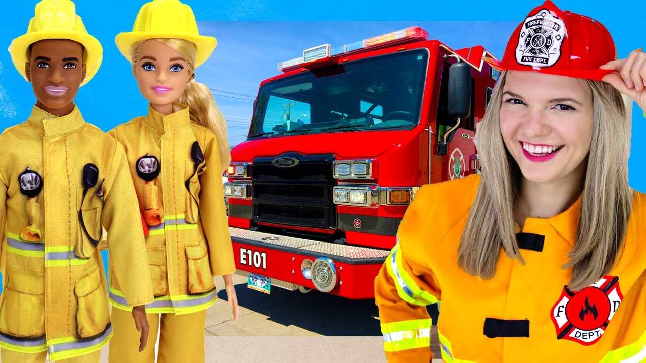 Fire Story for Kids | Barbie and Ken Firefighters & Firetruck | Speedie DiDi Toddler Learning Video