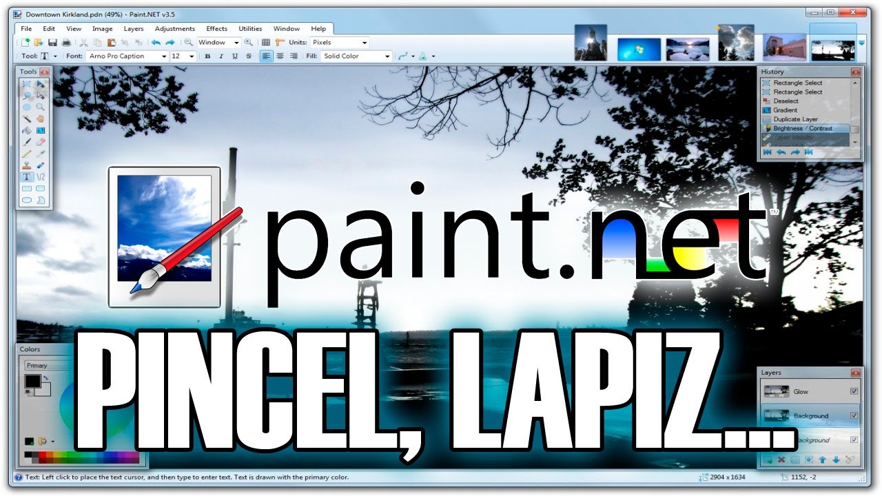 Paint.Net - Tutorial - Parte 4 - Herramientas Pincel, Lapiz y Cubo de Pintura