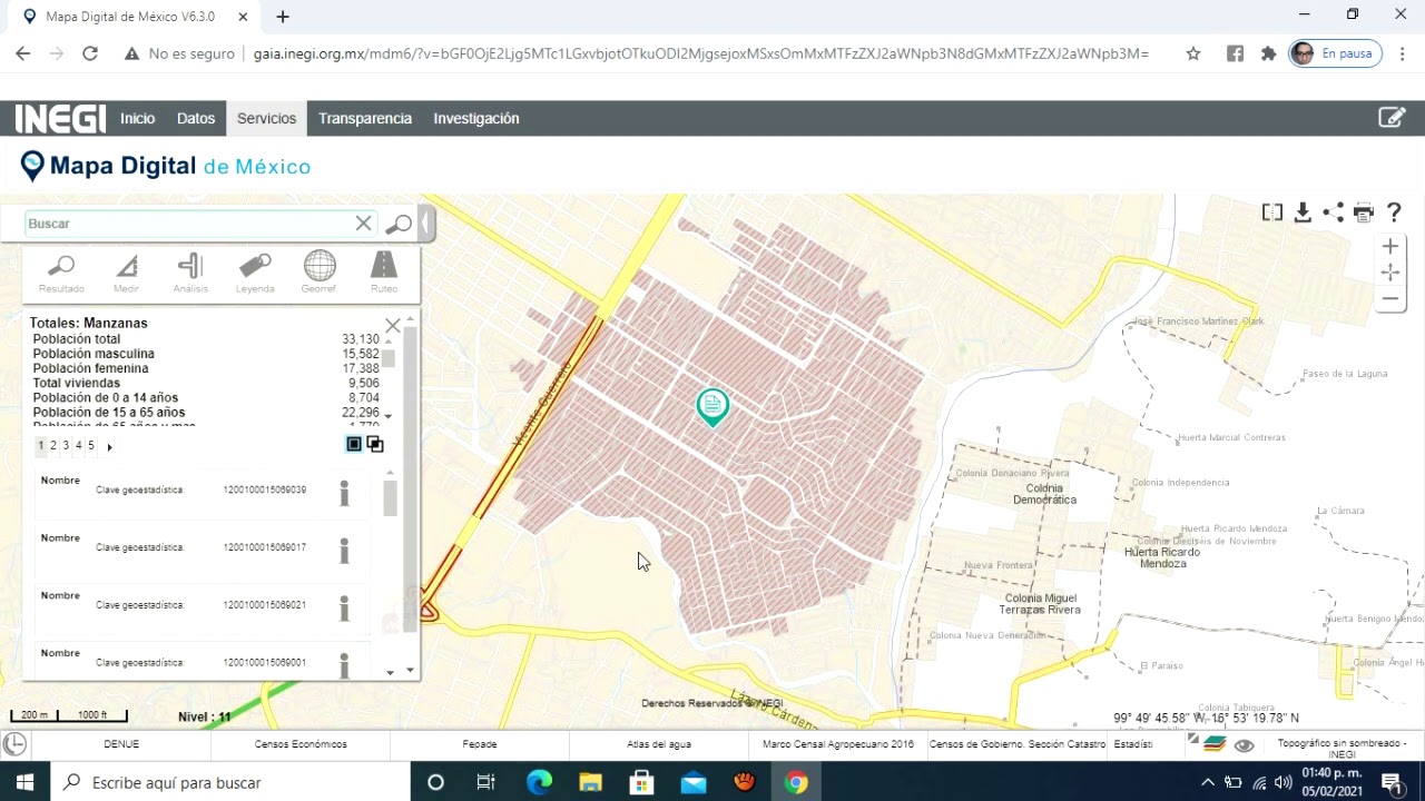 Como usar el mapa digital del INEGI