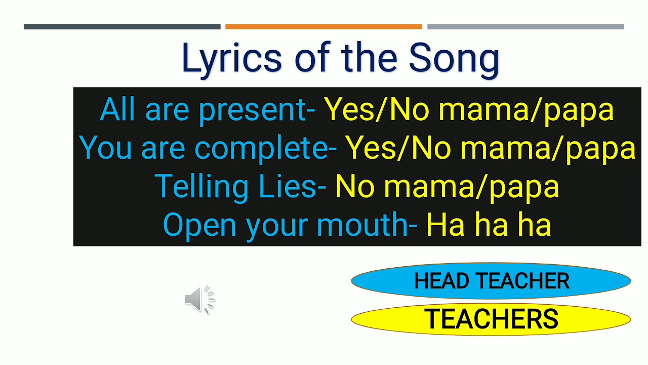 Attendance Checking  Song for Teachers'INSET,  LAC and Meeting