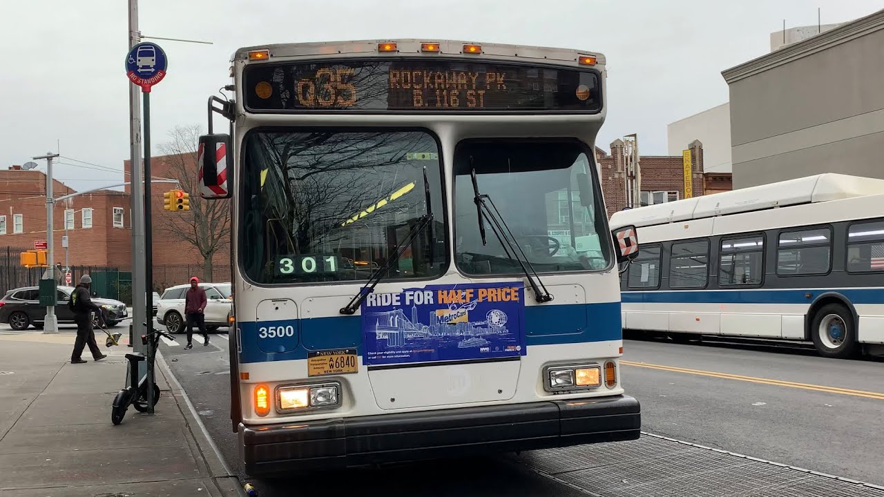 Rockaway Park-Beach 116th St Bound 2006 Orion VII OG HEV 3500 Q35 Bus From Avenue H To Neponsit Av