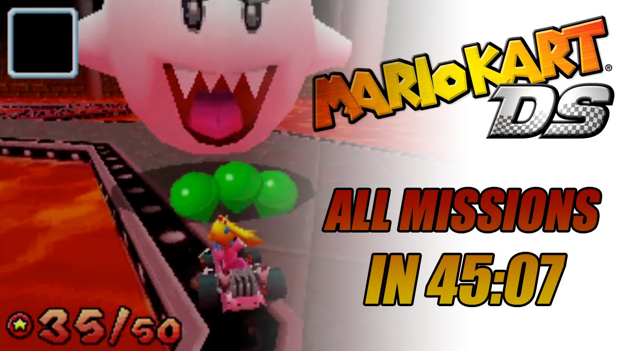 Mario Kart DS (Wii U VC) : All Missions run in 45:07 (World Record)