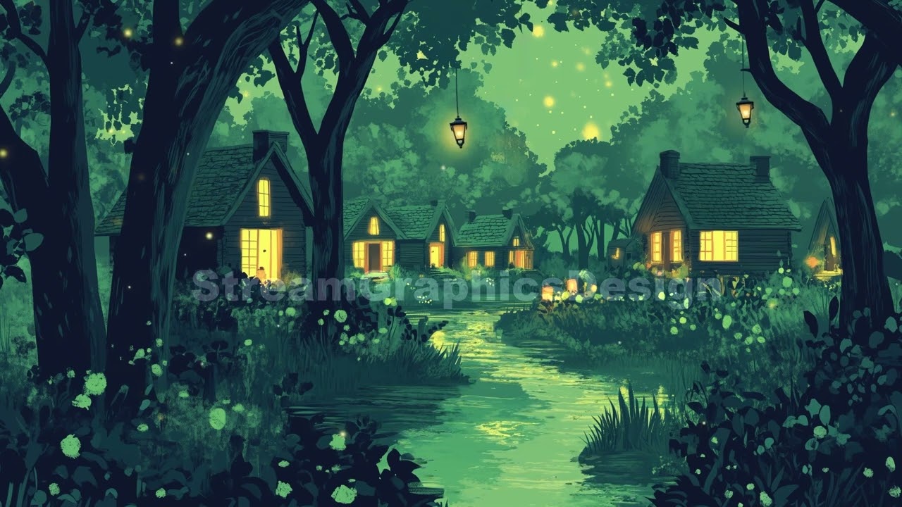 Animated Background | Fantasy Fairy Village | Enchanted Forest | Twitch, VTuber, Stream, Loop