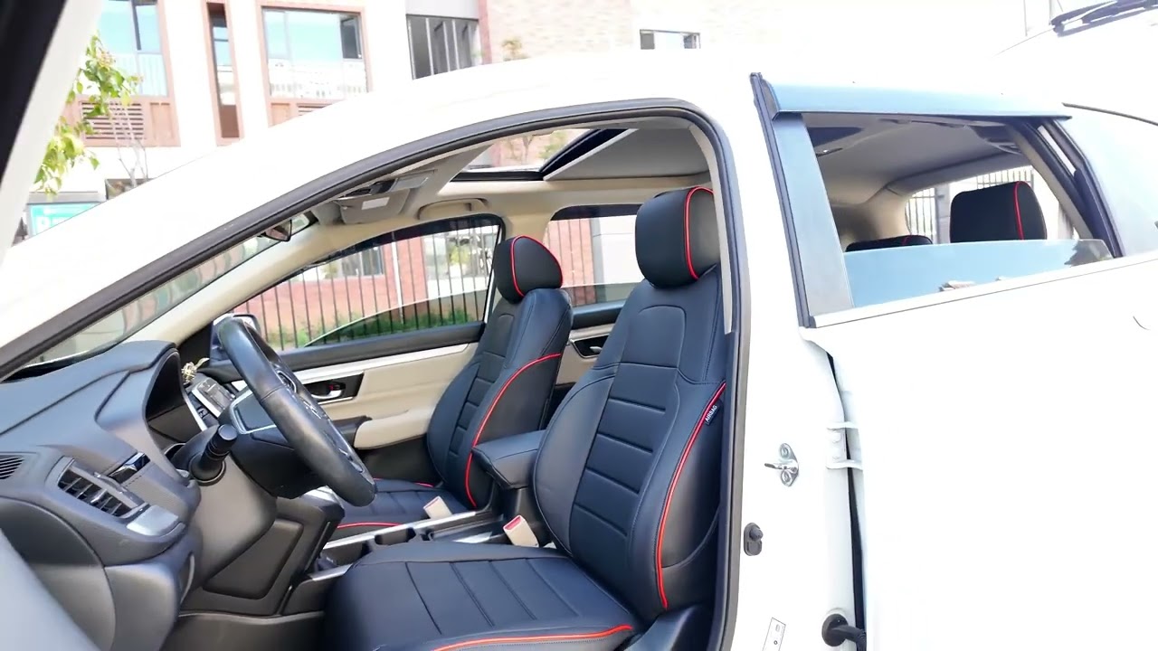CR-V seats after installing Black with red trim seat covers