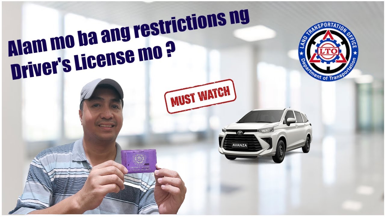 Alamin natin ang mga restrrictions or DL codes ng ating driver's license | Info vlog