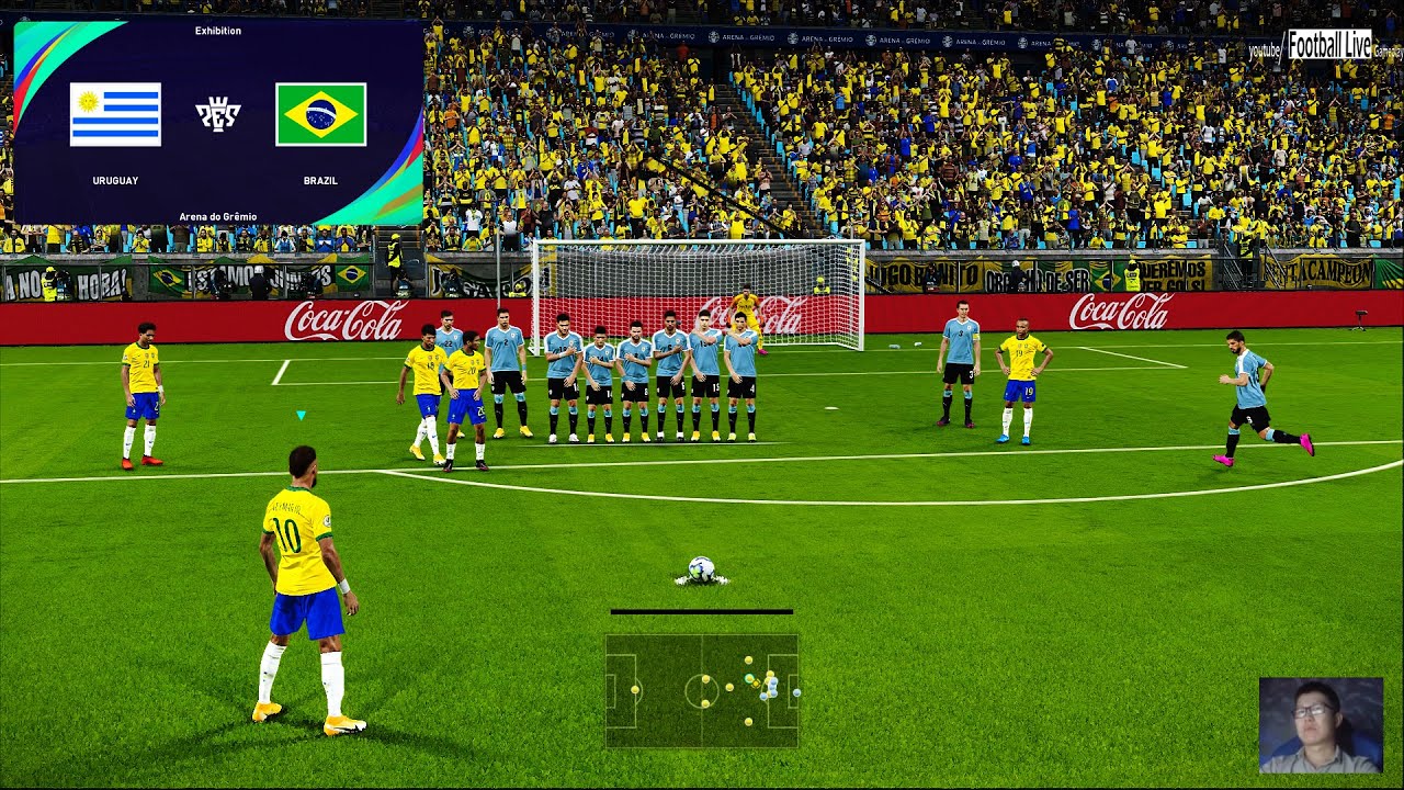 PES 2021 | Uruguay vs Brazil | Neymar Free Kick Goal | International Match | Neymar vs Suarez