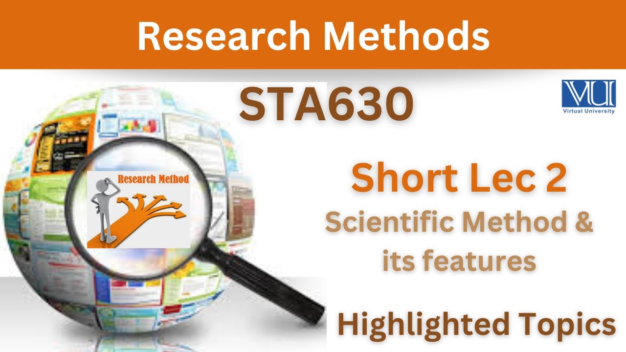 STA630 Short Lecture 2_Research Method_Scientific Method & features_Highlighted_Sta630 short lecture
