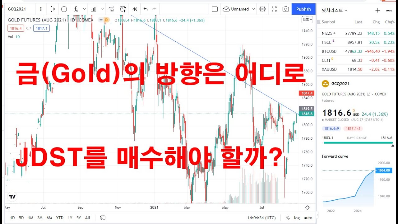 210830지금JDST_미국ETF를 매수 해야하는 이유-골드(금)Gold의 방향은?
