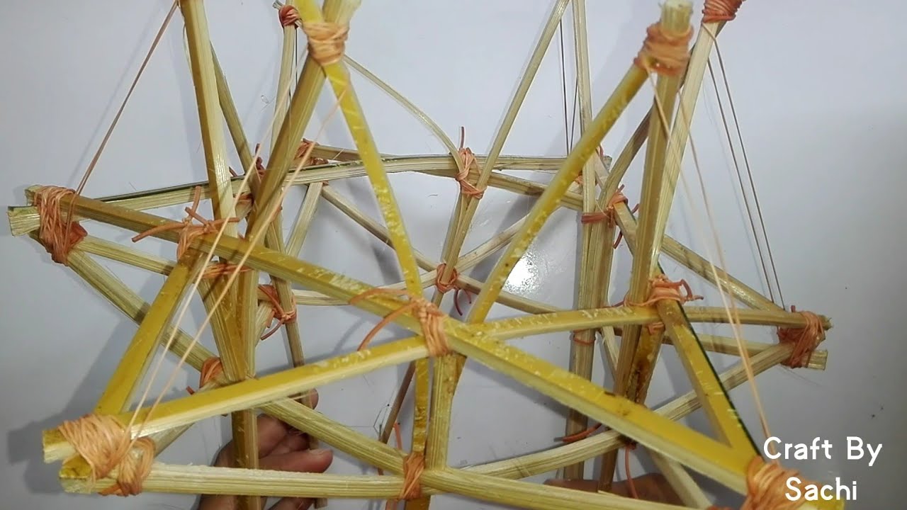 How to make a Lotus Flower using bamboo sticks | Lantern Making | Craft Tutorial