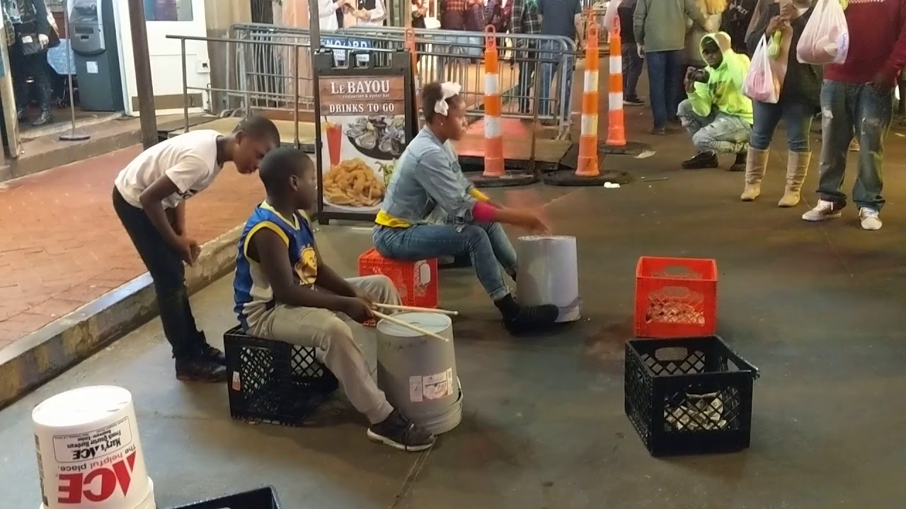 Bucket Drummers on Bourbon Street, New Orleans