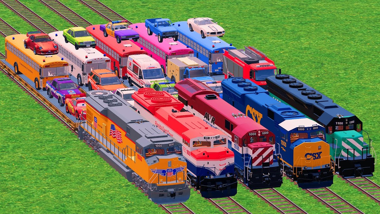 Garage with Colors - ALL MONSTER TRUCK WITH EMERGENCY TRUCK, POLICE, AMBULANCE - FS22