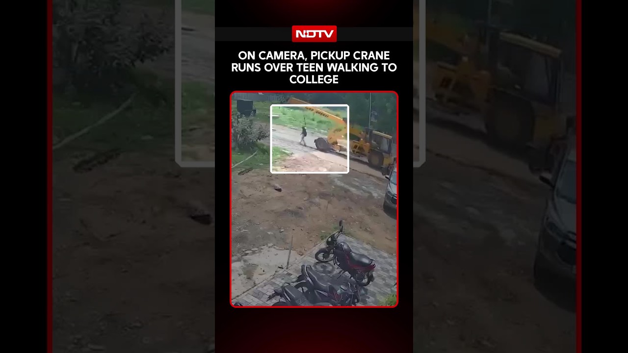 On Camera, Pickup Crane Runs Over Teen Walking To College, Driver Flees Spot