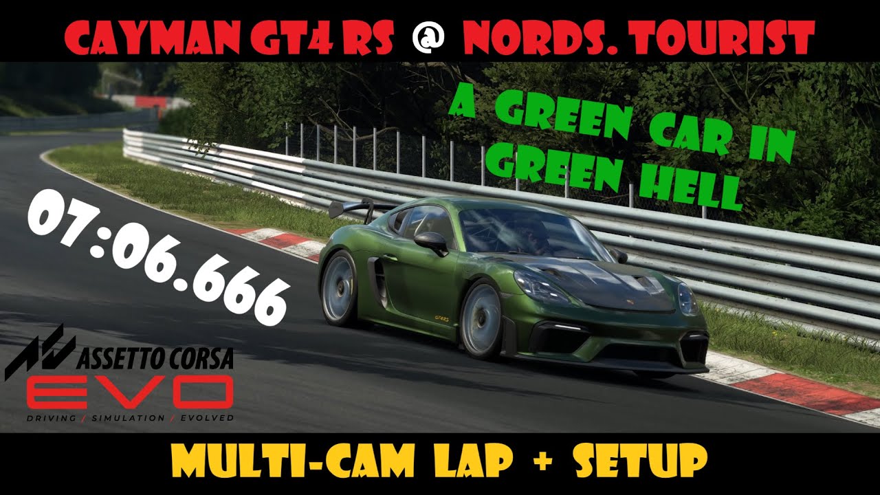AC Evo | Porsche Cayman GT4 RS @ Nordschleife Tourist | 07:06.666 | multi-cam lap + setup