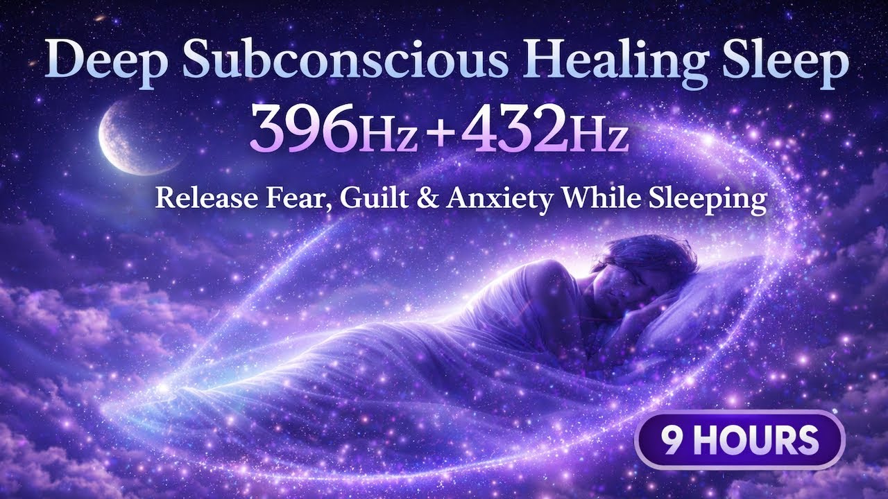 Deep Subconscious Healing Sleep 🌙 396Hz + 432Hz | Release Fear & Anxiety Overnight