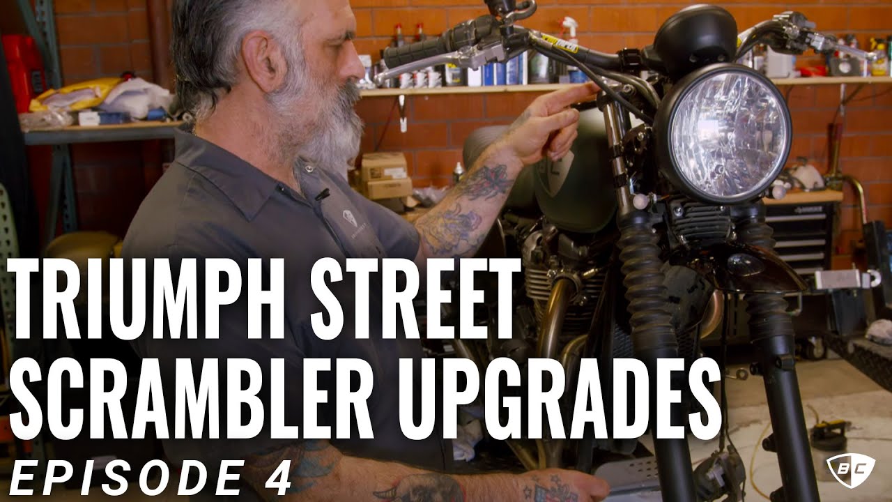 Triumph Street Scrambler Foot Pegs, Protection, and Suspension Upgrades