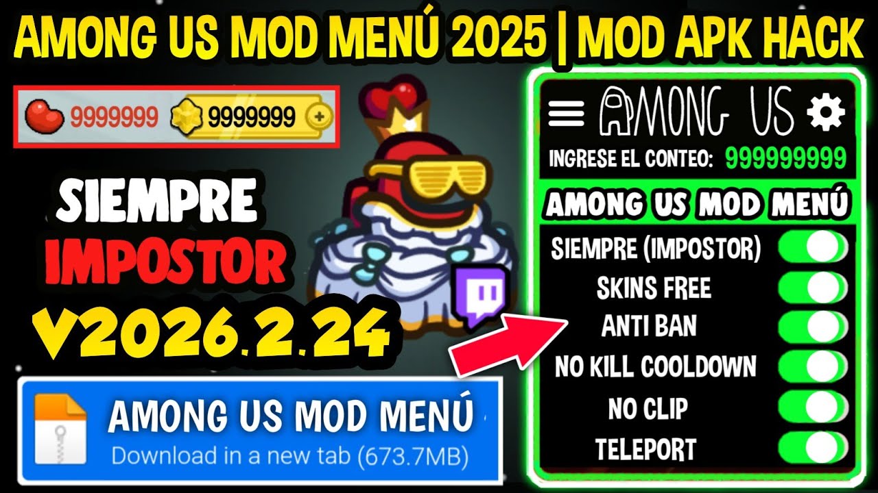 Among Us APK Mod Siempre Ser Impostor 2026.2.24 (Todo desbloqueado) (Free Chat) Anti Ban mediafire 