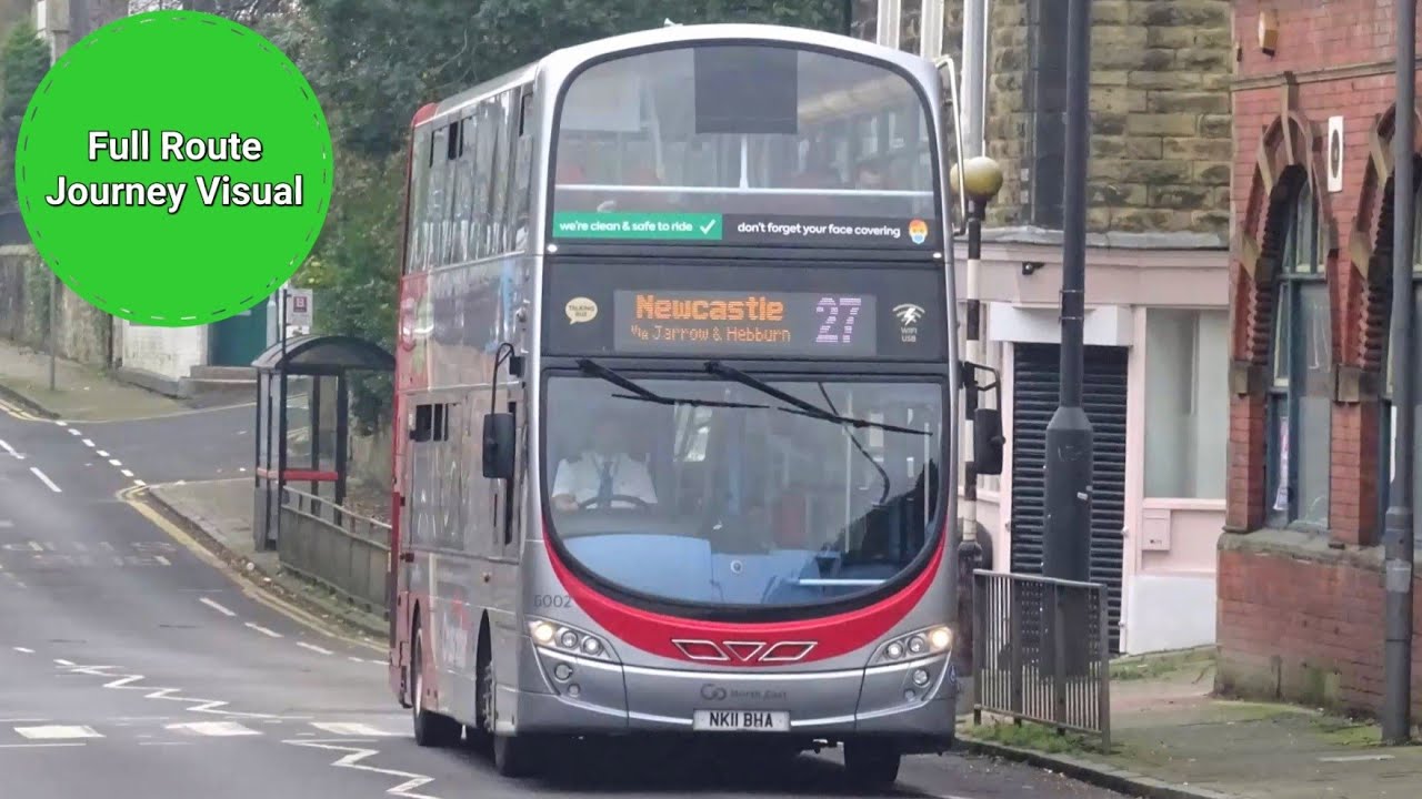 Go North East Crusader 27 Full Route Journey Visual- Newcastle to South Shields | NK12GDF 6051